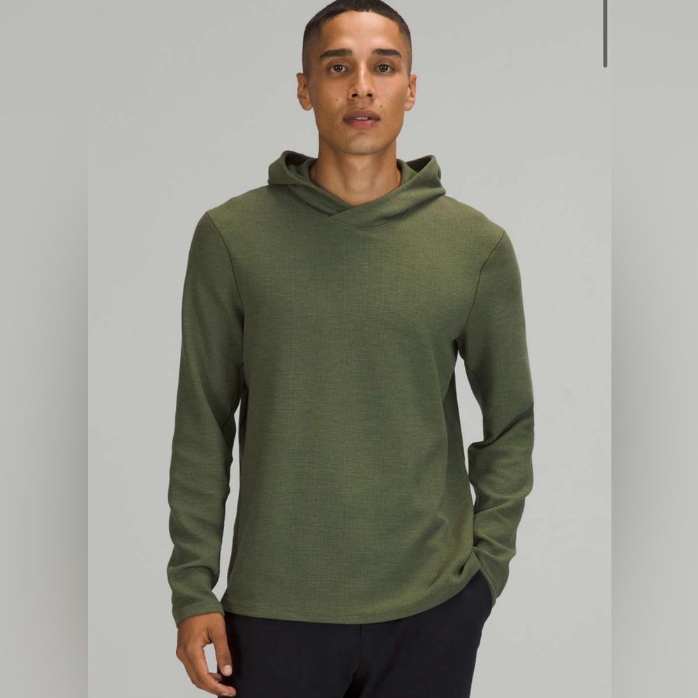 Lululemon Heathered Green Shift Stitch Hoodie Size XL